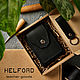 Кошелек кожаный ручной работы черный матовый HELFORD Compact. Кошельки. HELFORD изделия из натуральной кожи. Ярмарка Мастеров.  Фото №4