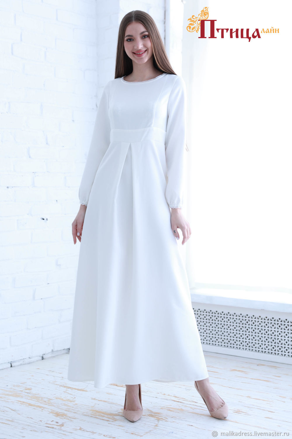 П574 Платье "Нимфея" (Молочный) купить в интернет-магазине Ярмарка ...