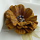 Flower brooch felted 'Shades of saffron'. Brooches. Komarova Galina rusvoilok. Online shopping on My Livemaster.  Фото №2