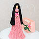 Angel macrame large wings EMO rose dress. Interior doll. Kukly makrame NATALINI. Ярмарка Мастеров.  Фото №4