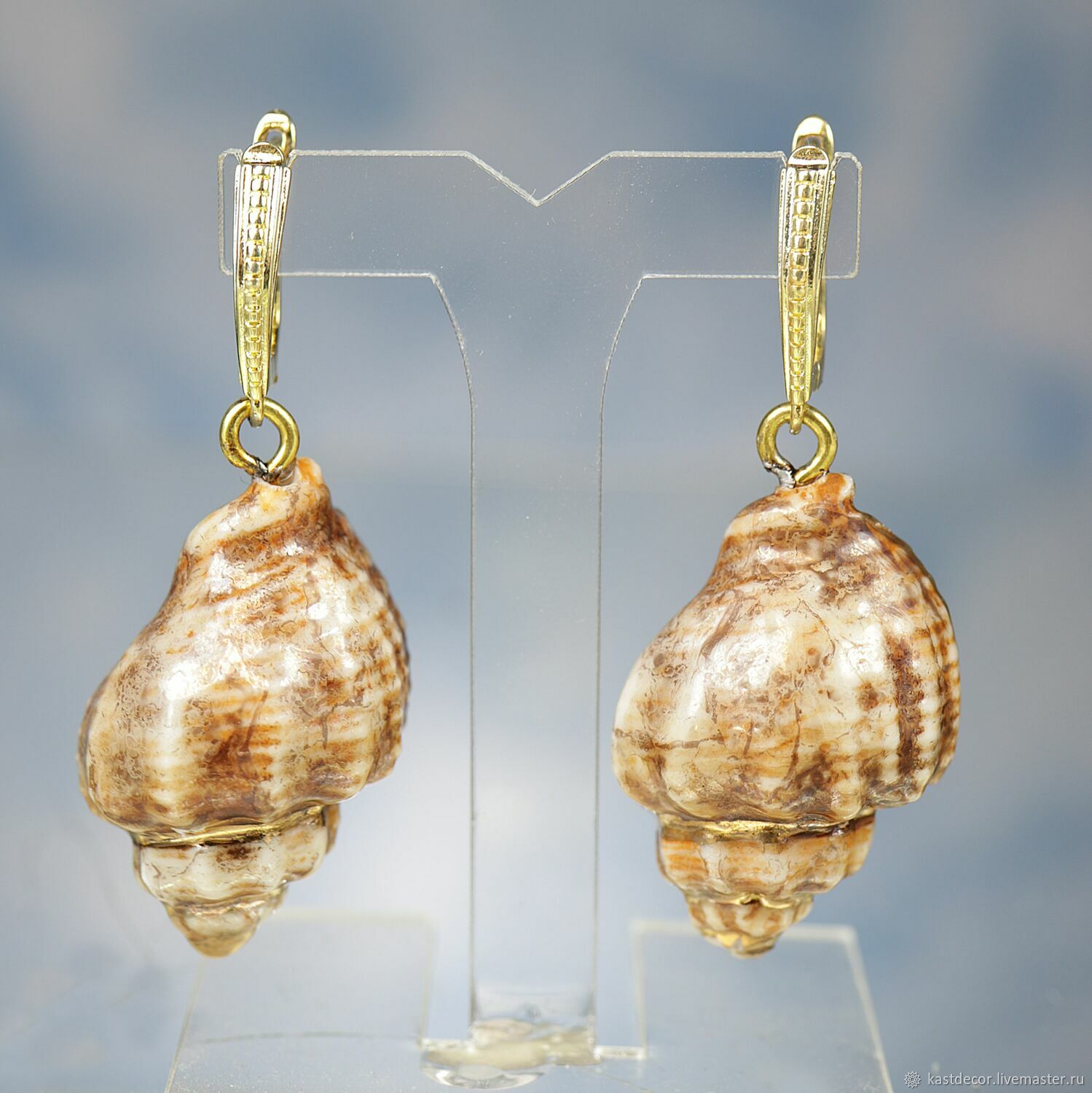 Porcelain earrings with an English lock 'Marine', Earrings, Moscow,  Фото №1