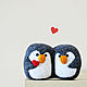 Пингвины парные. Декоративная игрушка из шерсти ручной работы, Войлочная игрушка, Санкт-Петербург,  Фото №1