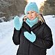Set of Downy winter hat snood scarf mittens for women. Headwear Sets. Down shop (TeploPuha34). My Livemaster. Фото №5