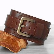 Украшения handmade. Livemaster - original item Brown Genuine Leather Bracelet 40 mm, Slim Wristband. Handmade.