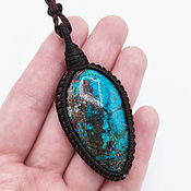 Украшения handmade. Livemaster - original item Chrysocolla Pendant Pendant Natural Stone Turquoise Brown. Handmade.
