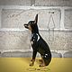 Toy terrier black: author's statuette, Figurines, Moscow,  Фото №1