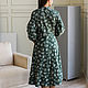 Lyudmila green linen dress, daisy print. Dresses. molinialife. My Livemaster. Фото №4