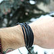 Leather friendship bracelet 'Triple'. Bead bracelet. merlin-hat (Merlin-hat). My Livemaster. Фото №5