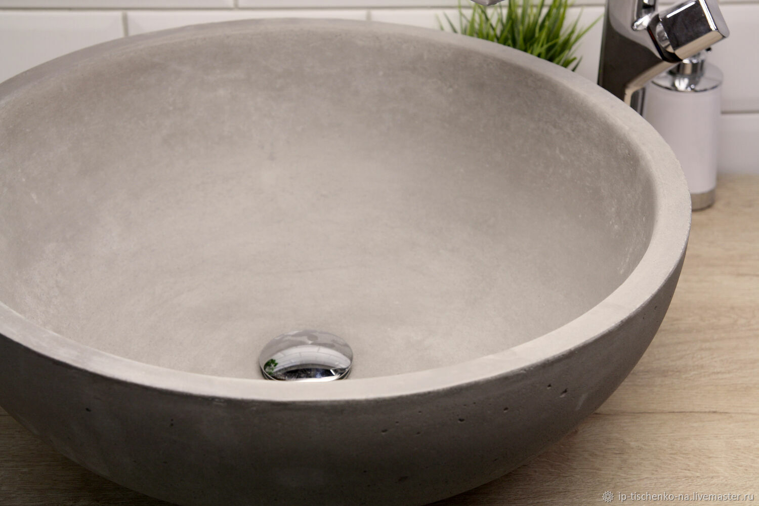 Раковина для ванной накладная из бетона серая 500 мм. мм купить в ...