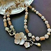 Украшения handmade. Livemaster - original item Necklace. pearl sunstones quartz. Handmade.