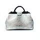 Silver leather bag, women's Bag to buy, leather Bag. Valise. STORIES. Online shopping on My Livemaster.  Фото №2