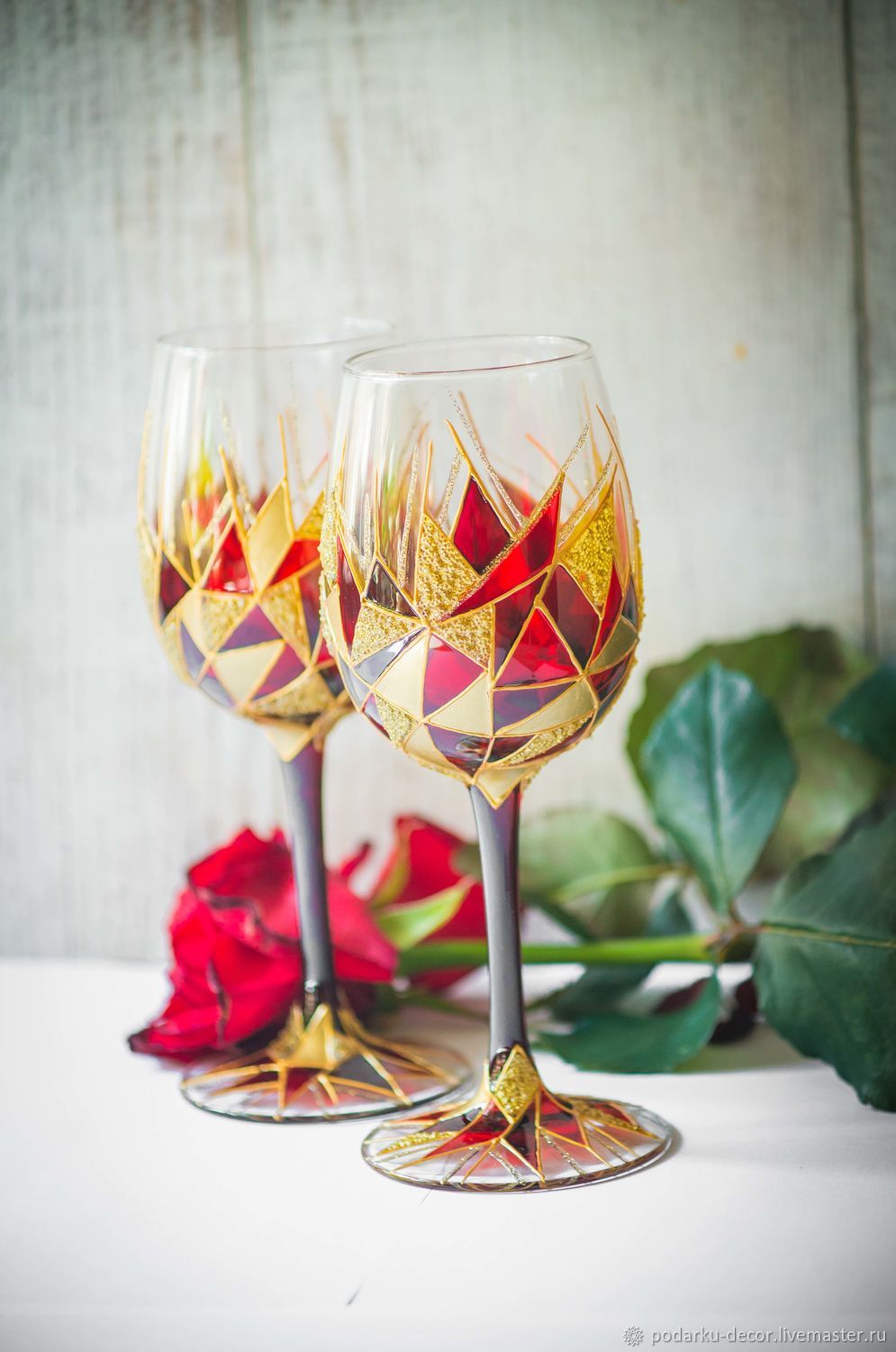 Свадебные бокалы для шампанского- Хрустальная свадьба 15 лет