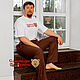 Trousers linen brown. Mens pants. Slavyanskie uzory. Online shopping on My Livemaster.  Фото №2