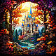 Painting Fairy tale castle in the autumn forest. buy painting artist, Pictures, St. Petersburg,  Фото №1