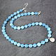 Beads with pendant natural stone aquamarine. Beads2. naturalkavni. My Livemaster. Фото №6