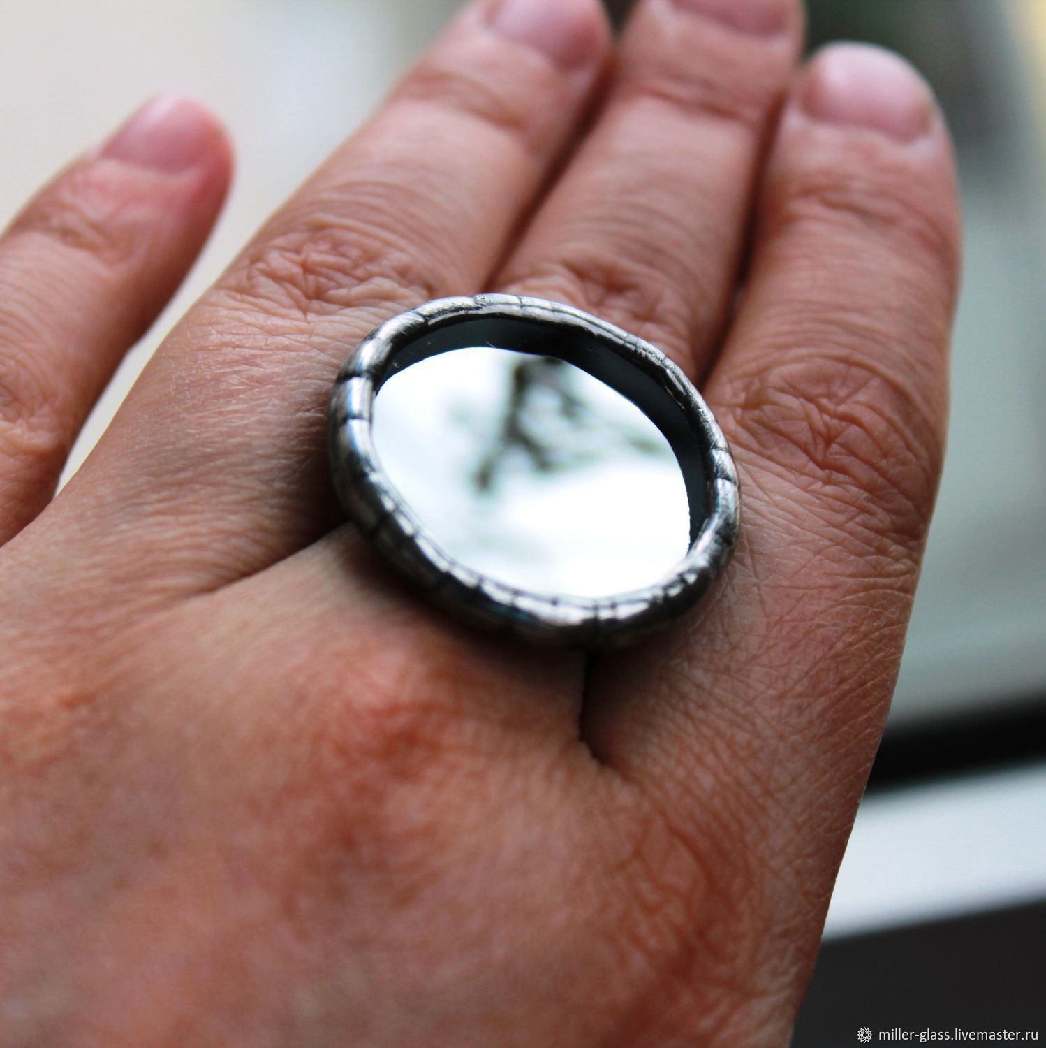 Кольцо миллера. Стеклянное кольцо. Зеркальное кольцо. Перстень с зеркалом. Стеклянные перстни.