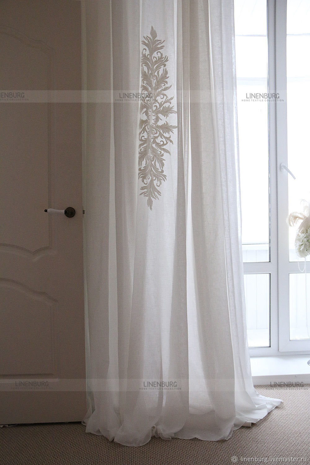 Шторы бохо льняные двухслойные с вышивкой в интернет-магазине Ярмарка ...