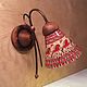 Wall lamp made of wood, ceramics and copper with Mezen painting. Sconce. Light Ceramics RUS (svetkeramika). My Livemaster. Фото №4