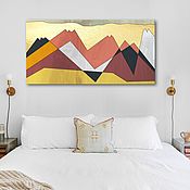 "Долина Арагви" 130х65 см картина маслом мастихином пейзаж