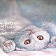 Painting watercolor cat the picture with the cat white cat. Pictures. Picture&miniature lacquer painting. My Livemaster. Фото №6