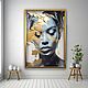 Картина на холсте Африканской девушки Золотое абстрактное искусство, Картины, Москва,  Фото №1