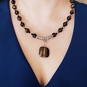 Украшения handmade. Livemaster - original item Tiger Eye Necklace with Pendant. Gifts for women.. Handmade.