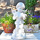 Ангел читающий белый из полистоуна для декора сада. Фигуры садовые. A Z O V • G A R D E N. Интернет-магазин Ярмарка Мастеров.  Фото №2