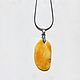 Amber white pendant made of Baltic amber flat on a chain. Pendant. BalticAmberJewelryRu Tatyana. Online shopping on My Livemaster.  Фото №2