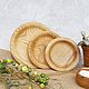 Набор деревянных тарелок набор тарелок из дуба посуда из дерева, Кухонные наборы, Курганинск,  Фото №1