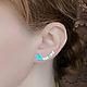 EARRING guys with Turquoise and mother of Pearl. Kaffy. Natural stones, Climber earrings, Moscow,  Фото №1