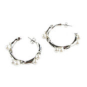 Украшения handmade. Livemaster - original item Large earrings rings with pearls 