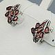 Silver earrings with natural garnets, Earrings, Moscow,  Фото №1