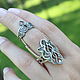 Double ring Ethno ornament made of 925 sterling silver for the whole finger GA0063, All finger ring, Yerevan,  Фото №1