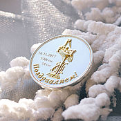 Сувениры и подарки handmade. Livemaster - original item Medal on the birth of the child 925 silver. Handmade.