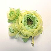 Украшения handmade. Livemaster - original item Brooch Lime Syrup Bouquet with handmade flowers made of fabric. Handmade.