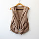  women's knitted vest with buttons Braid 2, Vests, Yerevan,  Фото №1