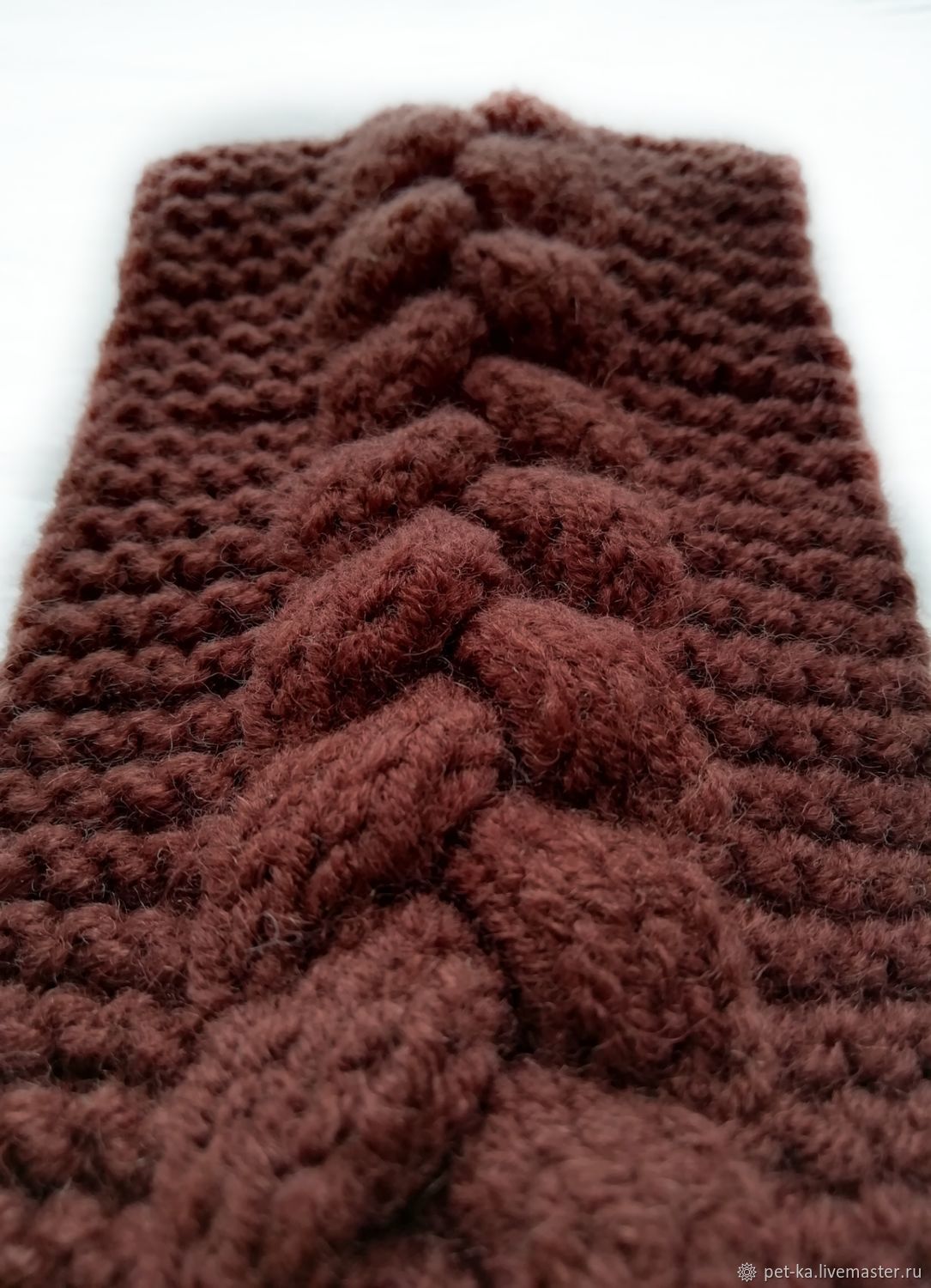 Повязка на голову вязаная с косой в интернет-магазине Ярмарка Мастеров ...