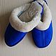 Women's suede Slippers are blue.Sheepskin. Slippers. Warm gift. Online shopping on My Livemaster.  Фото №2