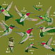 Embroidery applique patch bird green Hummingbird stripe clothing. Applications. materials for creative Anna Sintez. Online shopping on My Livemaster.  Фото №2
