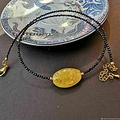 Украшения handmade. Livemaster - original item Necklace with amber and spinel. Handmade.