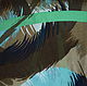 Ткань хлопковая с принтом штрихи кисти, Ткани, Москва,  Фото №1