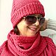 Заказать Шарф шерстяной Kizhi брусничный. Уникальные свитера и шарфы Hitwool. Ярмарка Мастеров. . Шарфы Фото №3