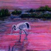 Картины и панно handmade. Livemaster - original item Oil painting-Pink sunset-second.. Handmade.