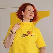 Одежда handmade. Livemaster - original item dresses: Yellow dress with a squirrel. Handmade.