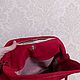 Романтичная алая сумочка с цветком брошью ручной работы. Сумка через плечо. Цветочная Лавка. Ярмарка Мастеров.  Фото №5