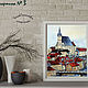 Paintings: bright urban landscape watercolor painting 3pcs RED CITY. Pictures. pictures & decor of TanyaSeptember. Online shopping on My Livemaster.  Фото №2