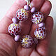Бусина "Бутон хризантемы. Янтарный/красный". Бусины. Natalia Korolyuk lampwork beads. Ярмарка Мастеров.  Фото №4