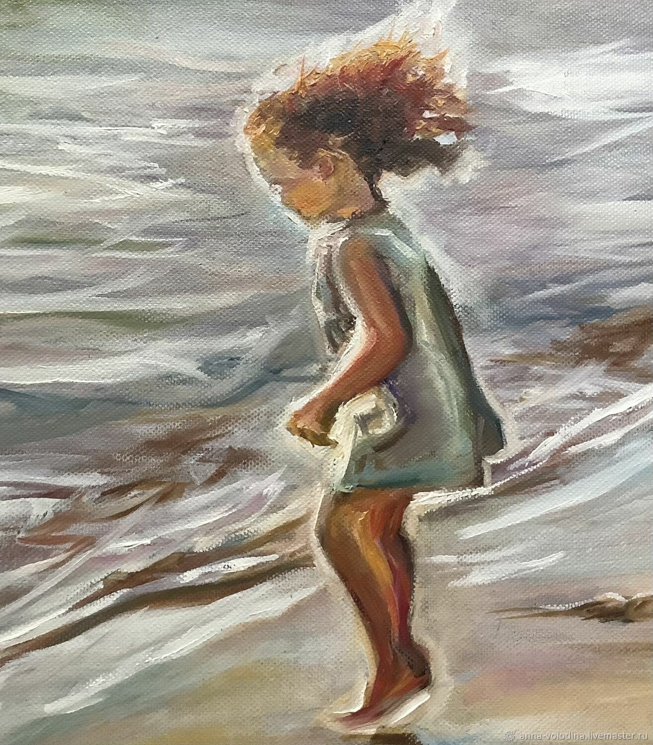 Картина с девочкой на море в интернет-магазине Ярмарка Мастеров по цене ...