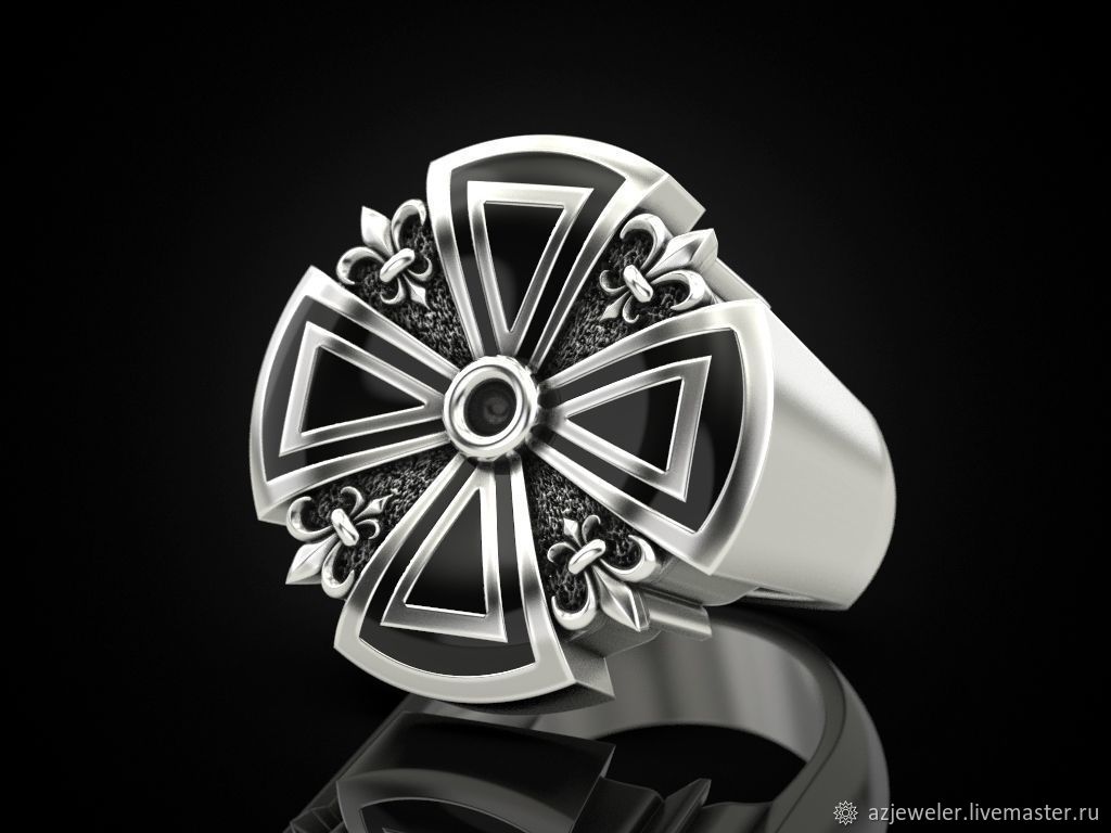 Кольцо крест с геральдическими лилиями (артикул 63) в интернет-магазине ...