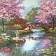 "Японский сад" картина вышитая крестом, Картины, Кострома,  Фото №1